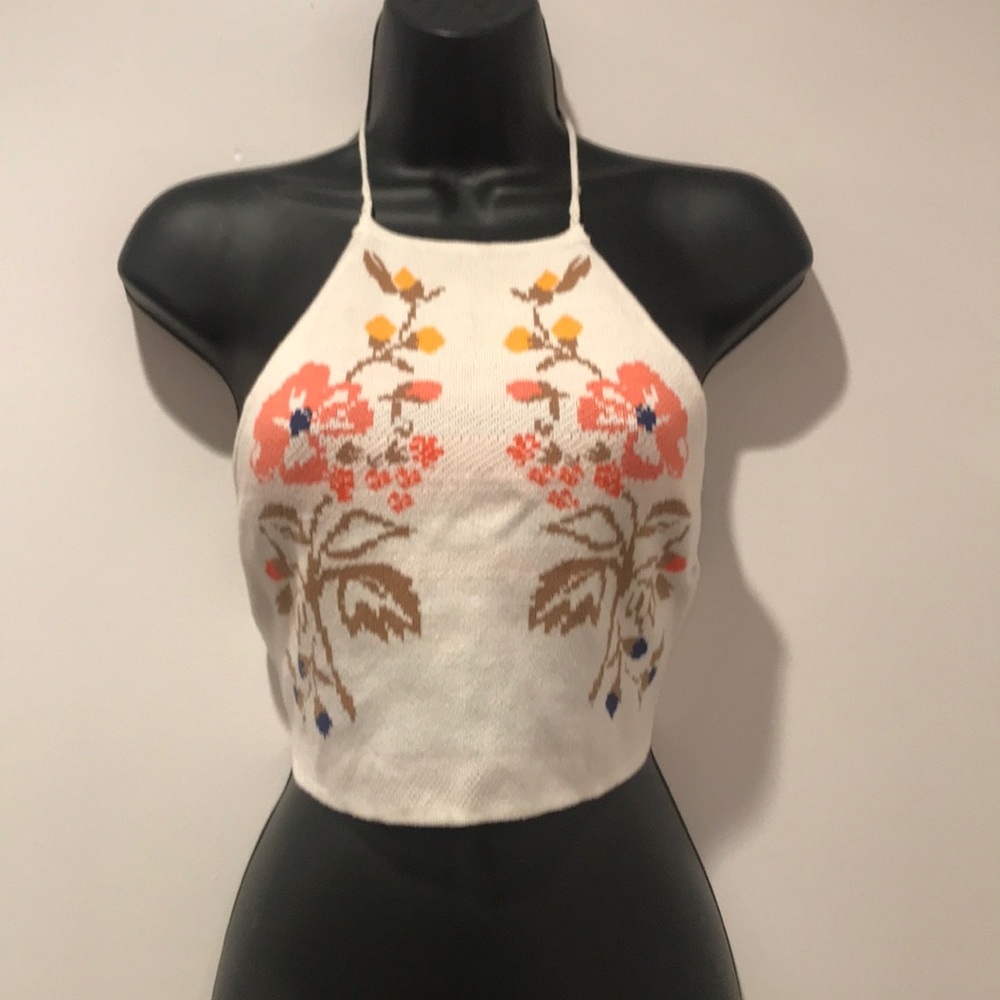 UO DEON CROPPED HALTER TOP
